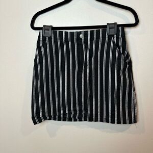 Hollister Black & White Striped Stretch Skirt M